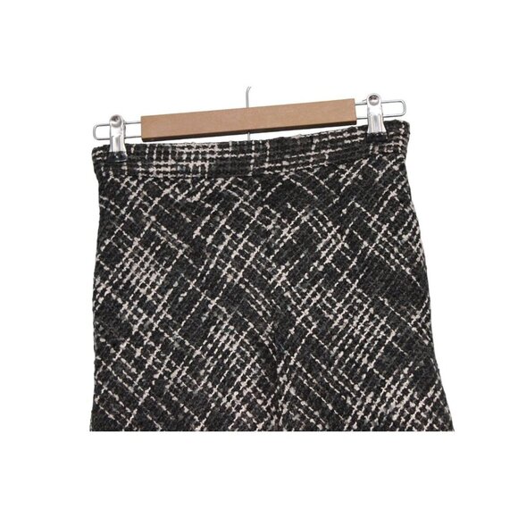 ModCloth Midi A-Line Skirt Size Small Tweed Flare Academia Fringe Preppy - Picture 2 of 12